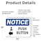 Signmission Push Button (Left Arrow) Sign With Symbol, 24 in W x Rectangle, Vinyl Decal OS-2PACK-NS-D-1824-L-17922 - alternate 5